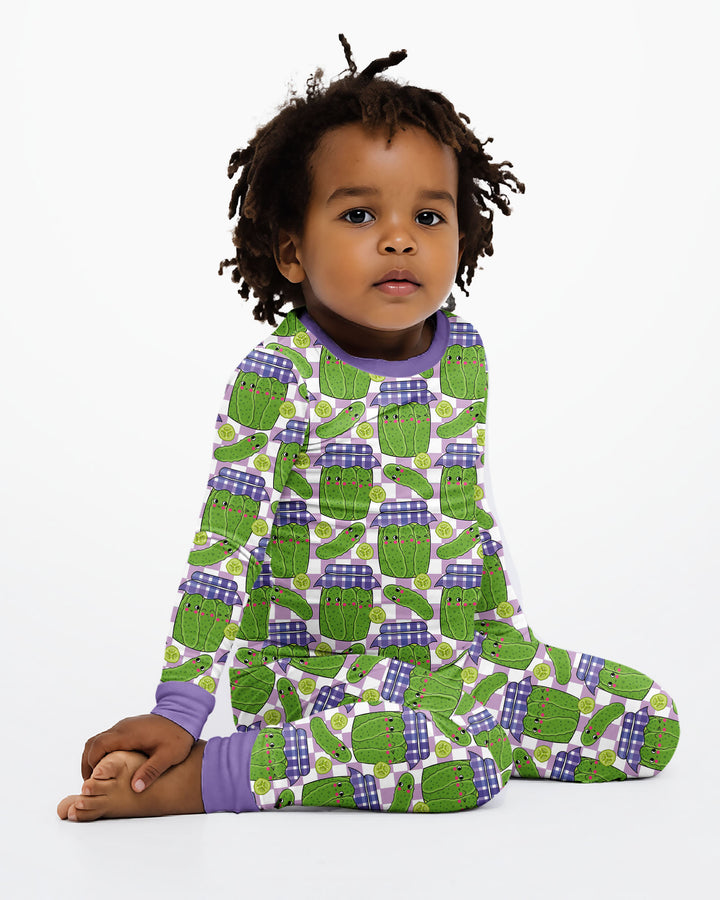 Kawaii Pickle Jar Bamboo Two Piece Long Sleeve Pajama Set