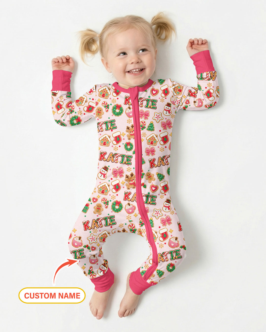 Pink GingerBread Custom Name Bamboo Convertible Zippy