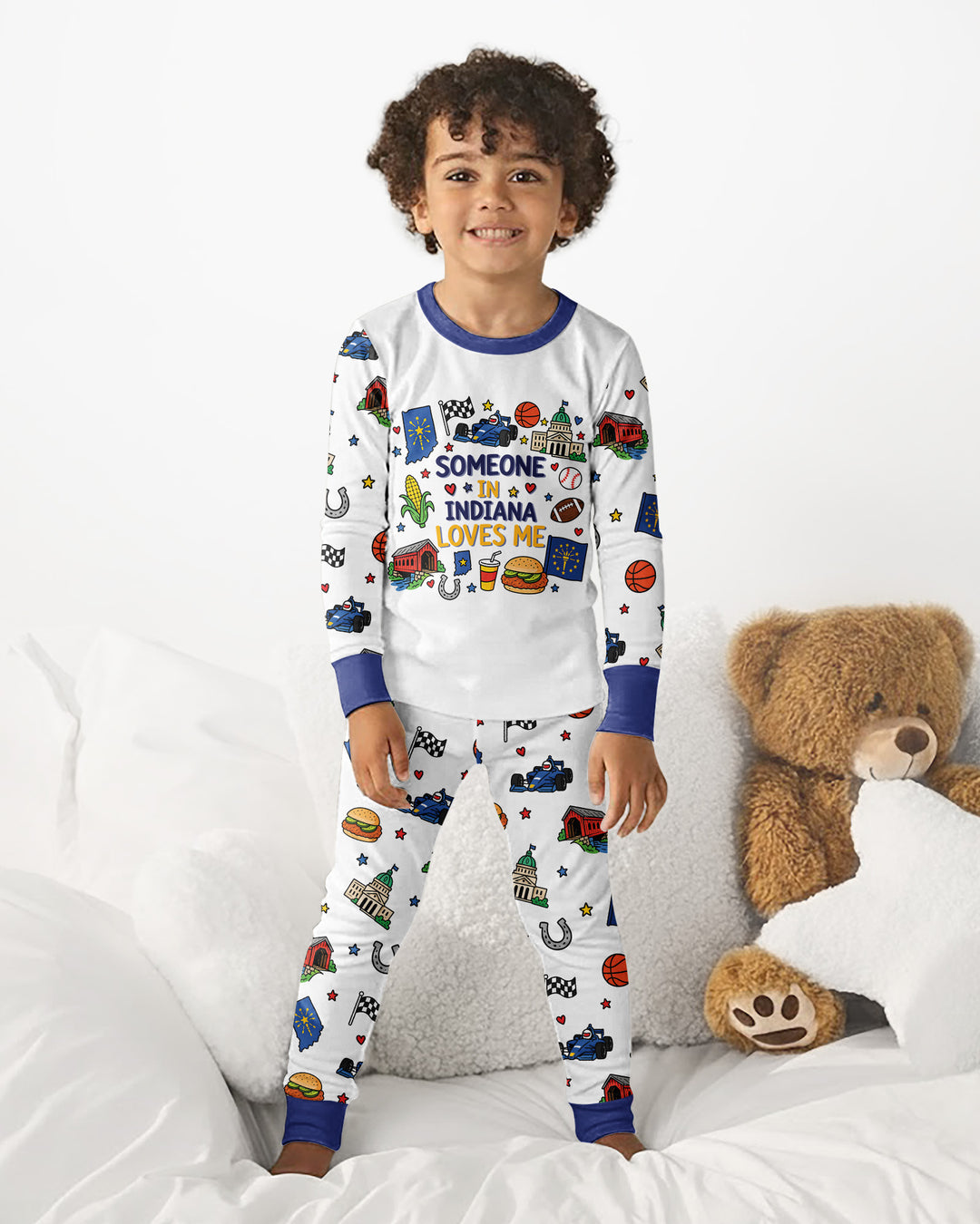 Someone in Indiana Loves Me Bamboo Two Piece Long Sleeve Pajama Set