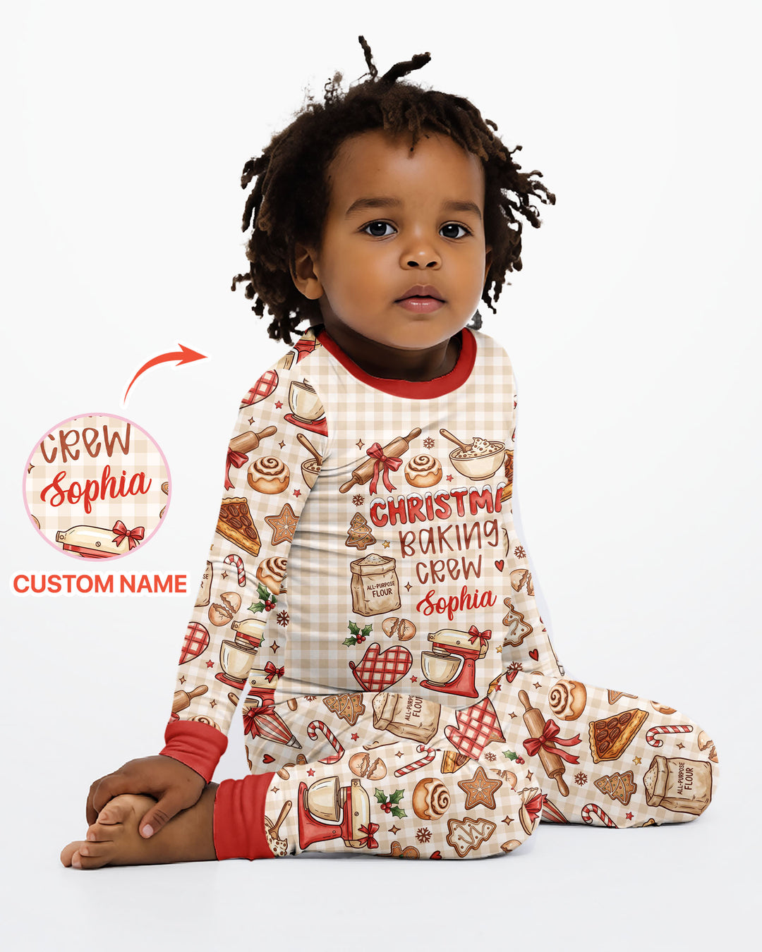 Christmas Baking Crew Bamboo Two Piece Long Sleeve Pajama Set
