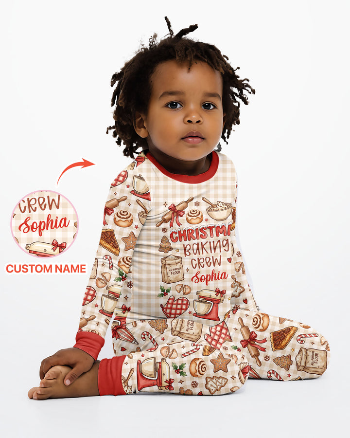 Christmas Baking Crew Bamboo Two Piece Long Sleeve Pajama Set
