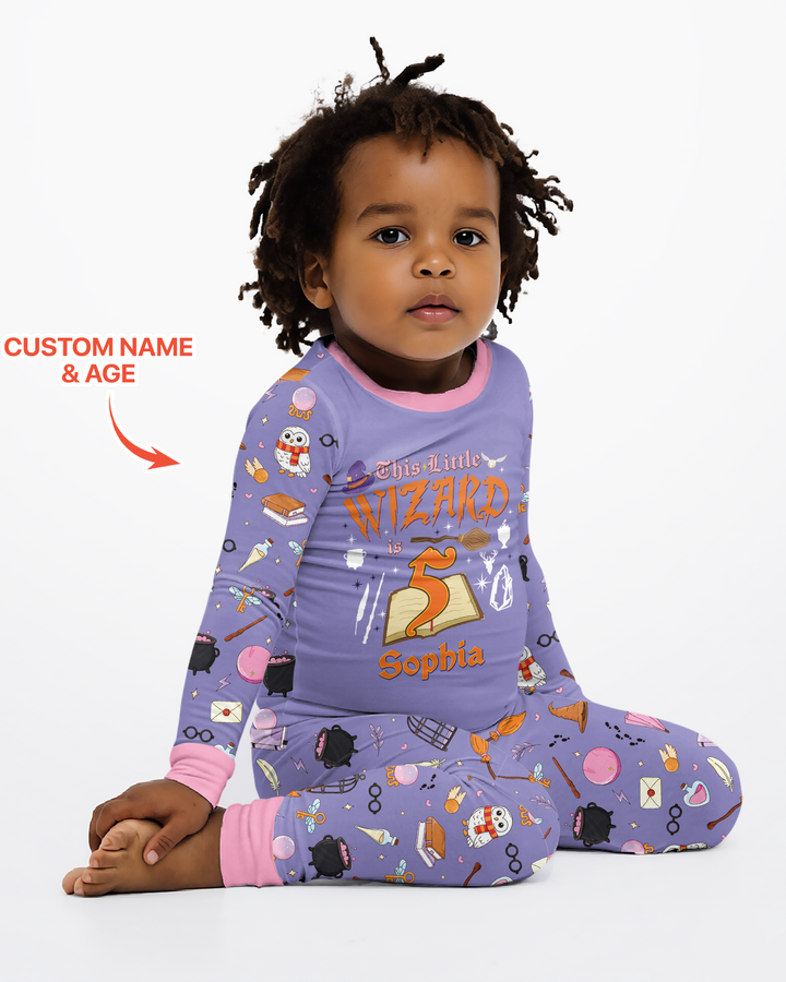 Personalized Birthday Wizard  Bamboo Two Piece Long Sleeve Pajama Set