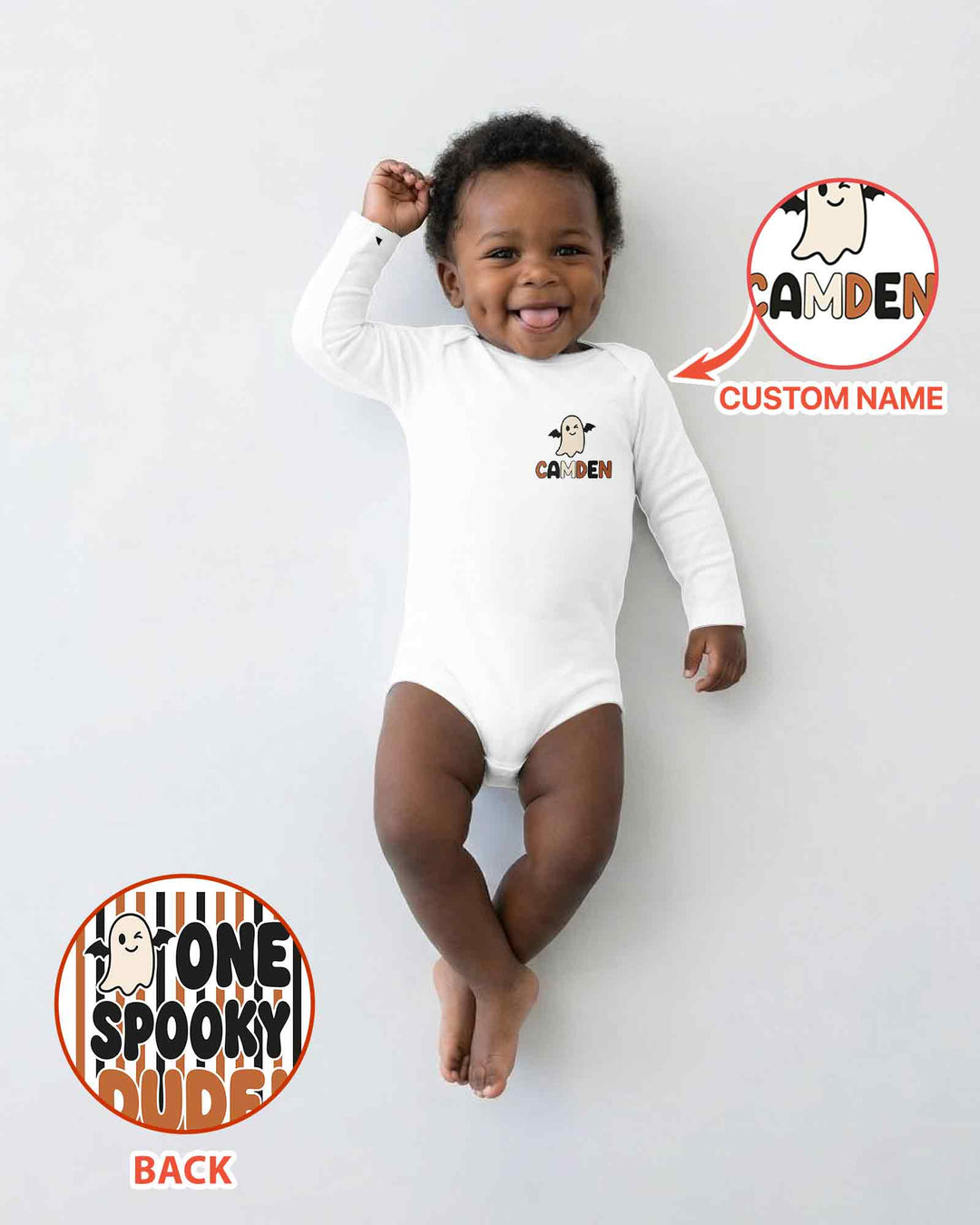 Personalized One Spooky Dude Bamboo Bodysuit