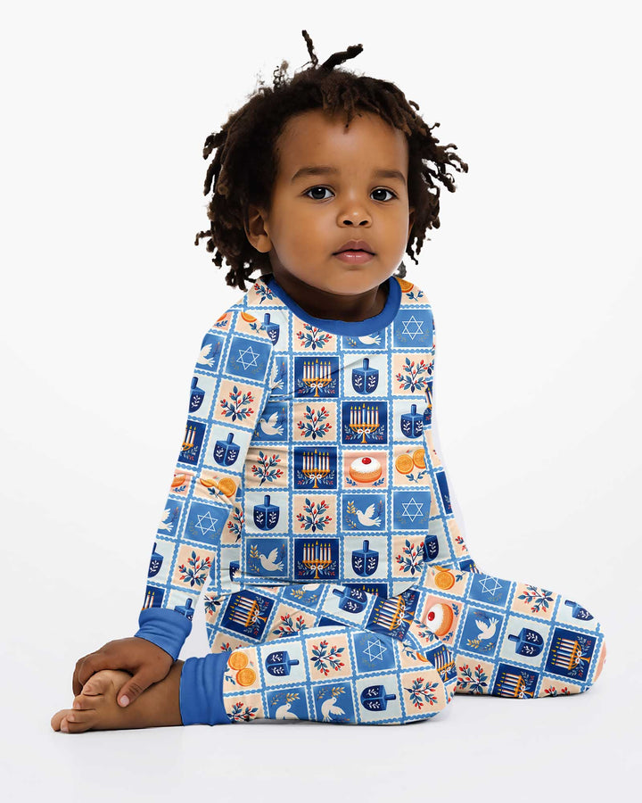 Jewish Holiday Bamboo Two Piece Long Sleeve Pajama Set