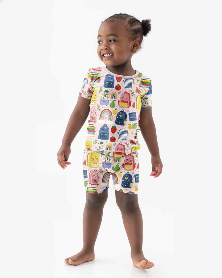 Schlafanzug-Set zweiteilig, kurze Ärmel, kurze Hose, Bambus
