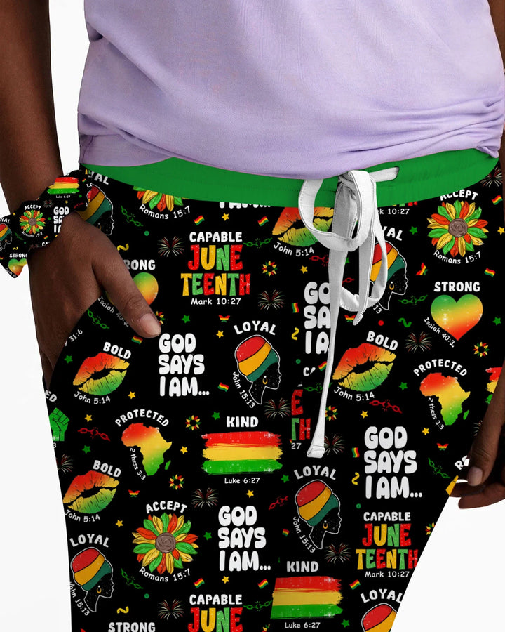 Gott sagt, ich bin Juneteenth Blessings Bambus Damen Pyjama Set