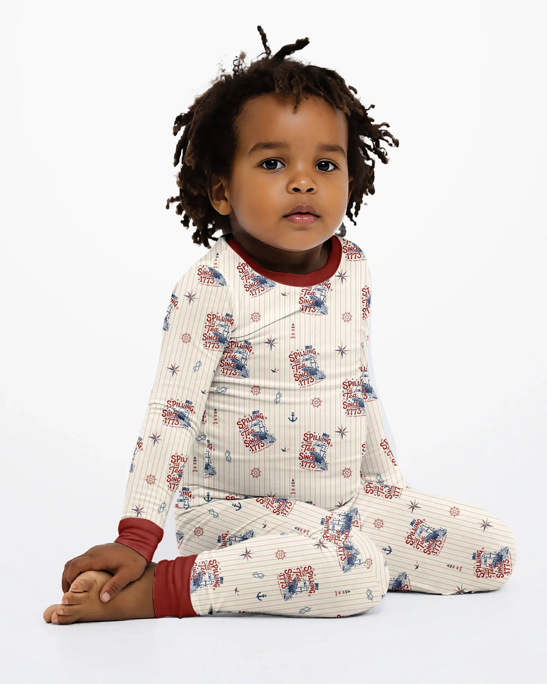Zweiteiliges Langarm-Pyjama-Set mit Sommerfrüchten