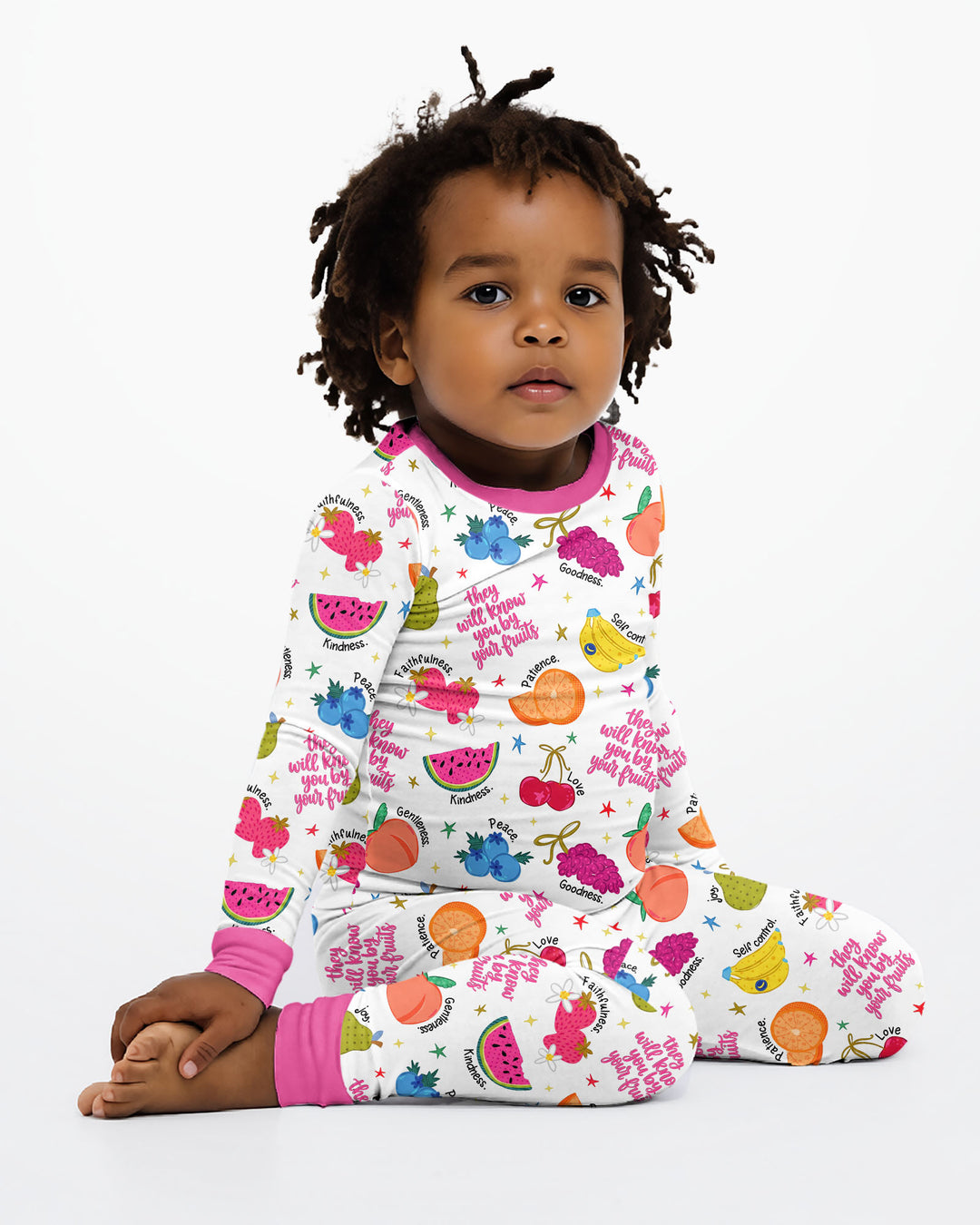 They Will Know You By Your Fruits Bamboo Two Piece Long Sleeve Pajama Set