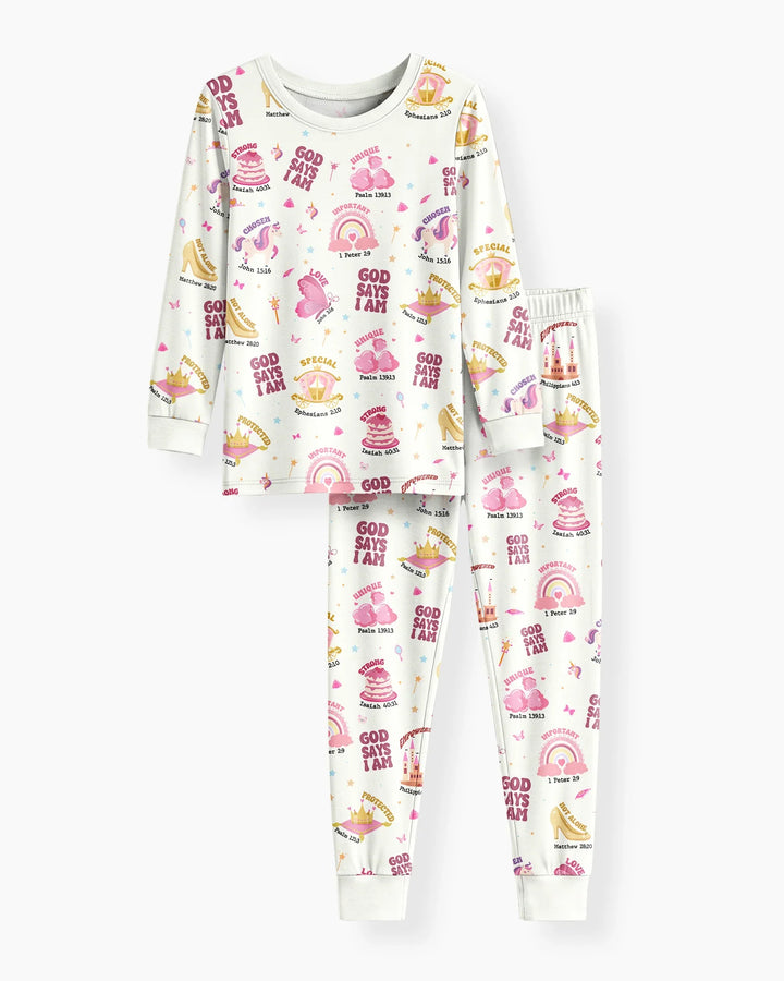 Zweiteiliges Langarm-Pyjama-Set mit Sommerfrüchten