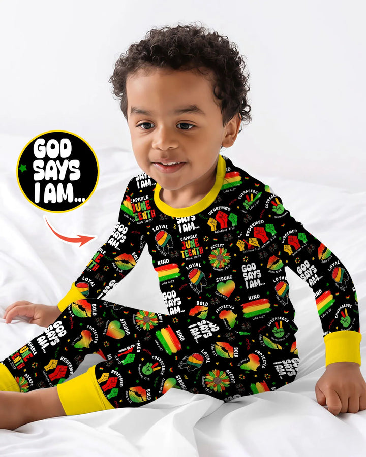 Zweiteiliges Langarm-Pyjama-Set mit Sommerfrüchten