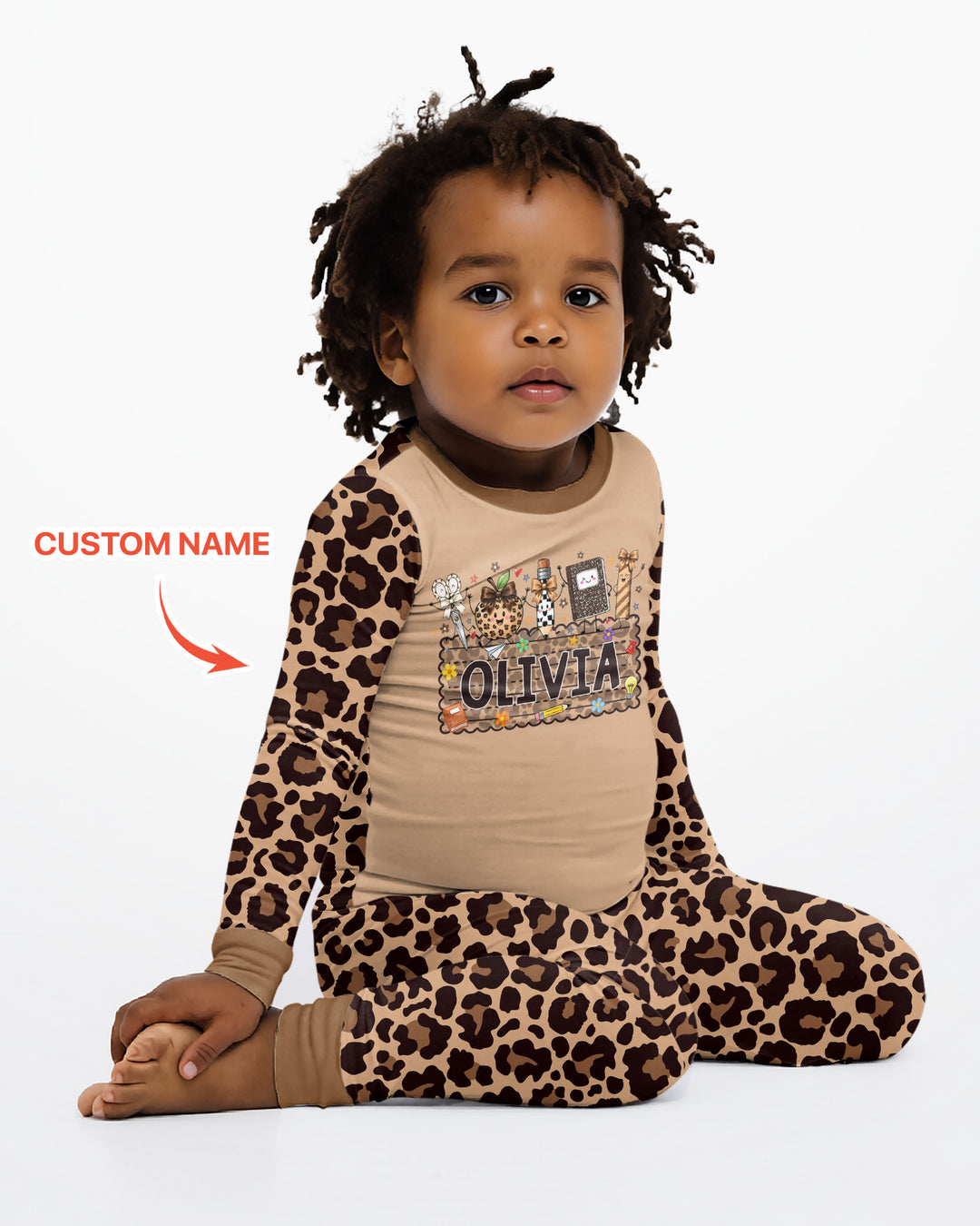 Zweiteiliges Langarm-Pyjama-Set mit Sommerfrüchten