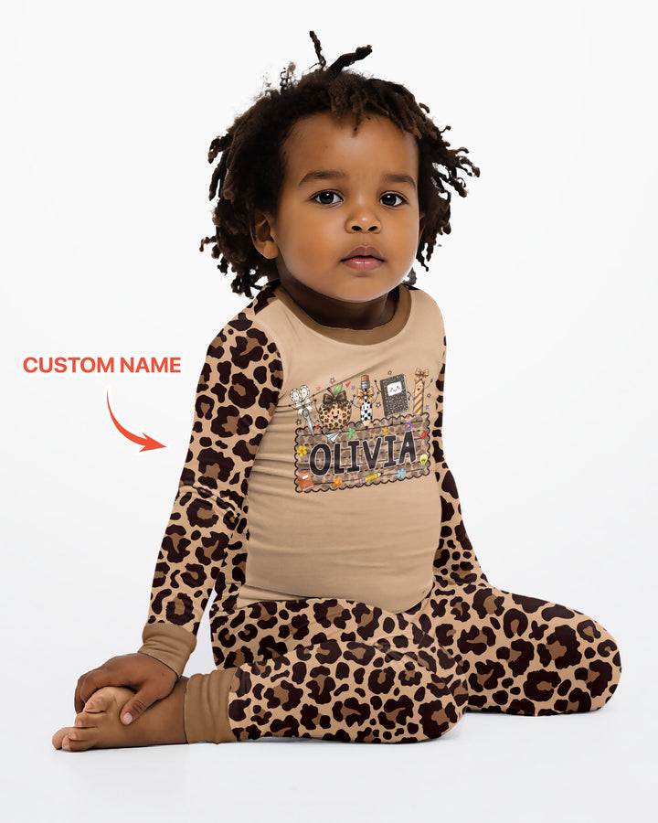 Zweiteiliges Langarm-Pyjama-Set mit Sommerfrüchten