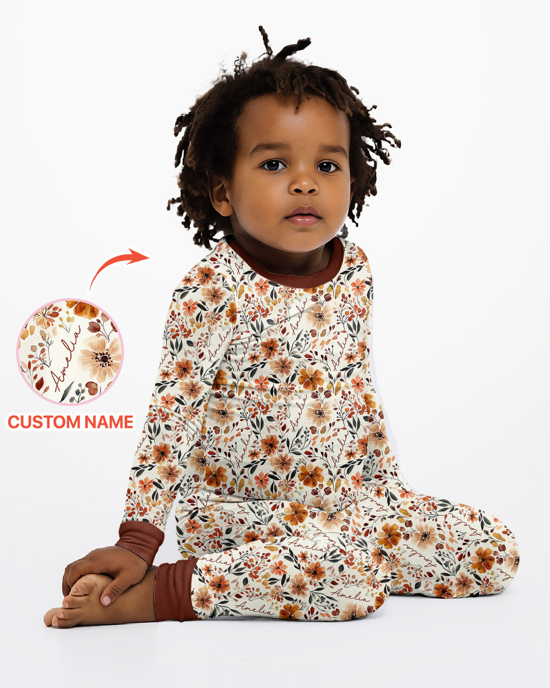 Zweiteiliges Langarm-Pyjama-Set mit Sommerfrüchten