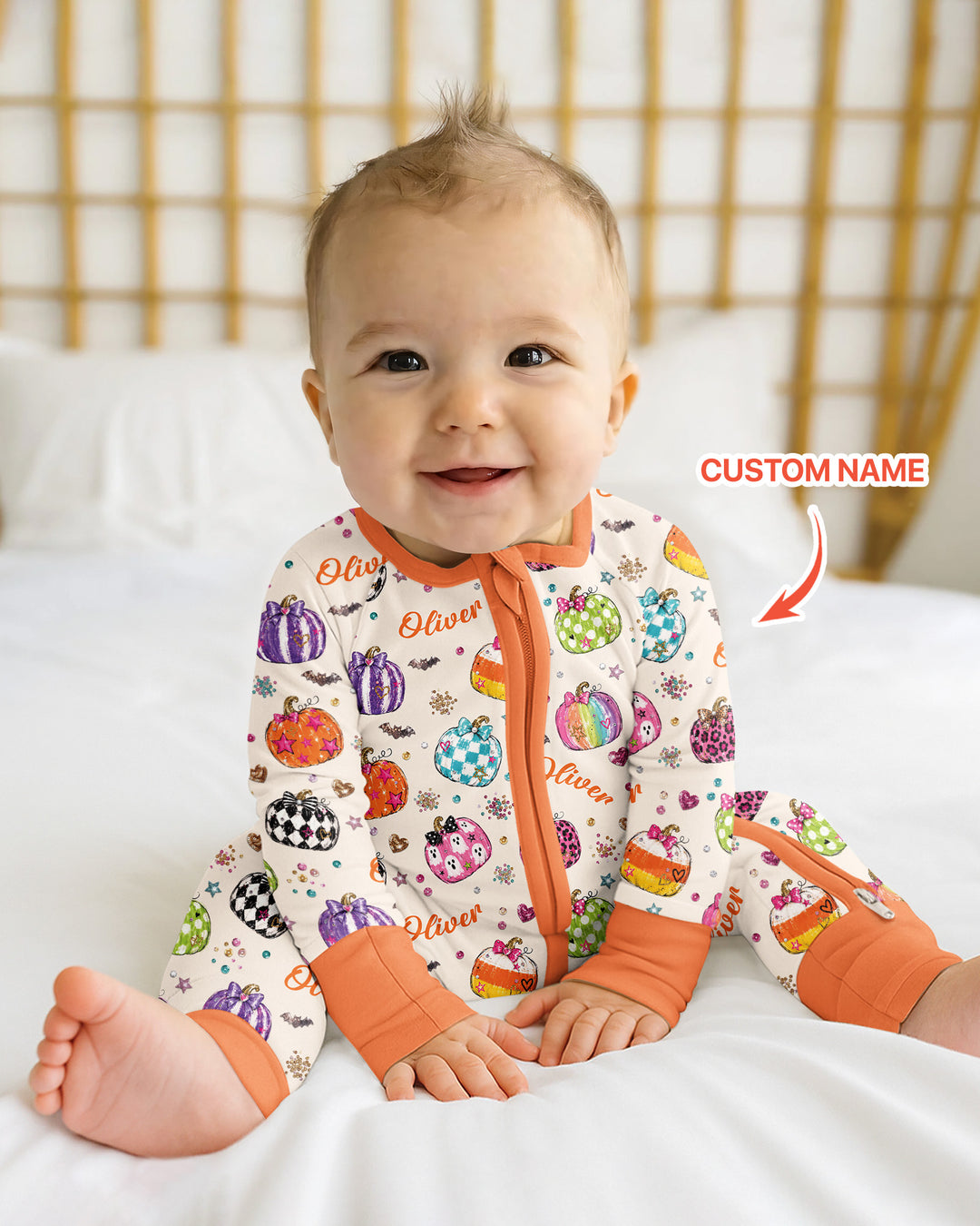 Custom Name Twinkle Pumpkin Bamboo Convertible Zippy