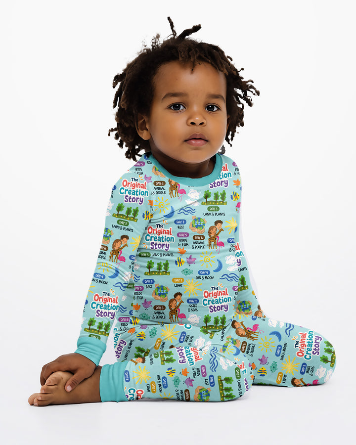 Zweiteiliges Langarm-Pyjama-Set mit Sommerfrüchten