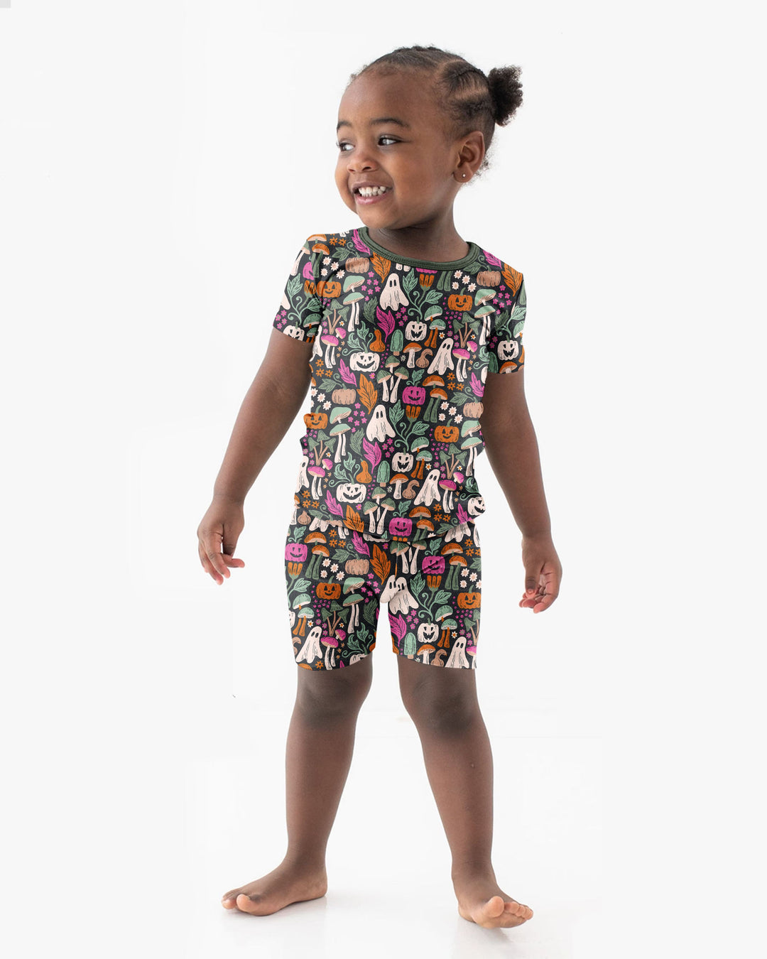 Dark Pumpkin Zona Bamboo Two Piece Short Sleeve Shorts Pajama Set