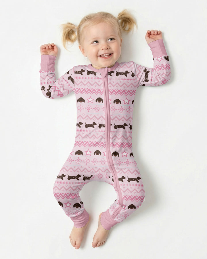 Dachshund Winter Fair Isle Bamboo Convertible Zippy