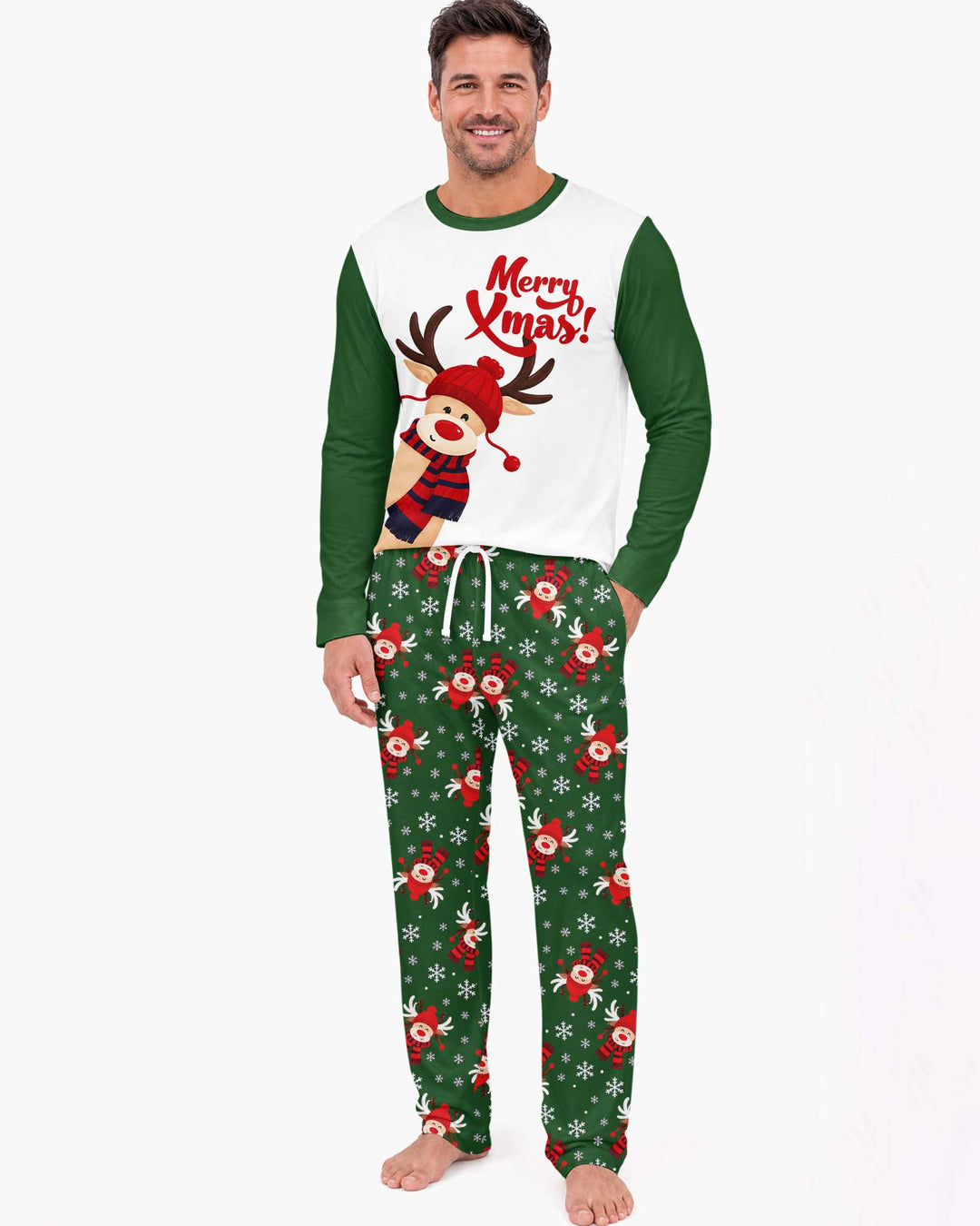 Merry Reindeer Nights Bamboo Men's Pajama Set