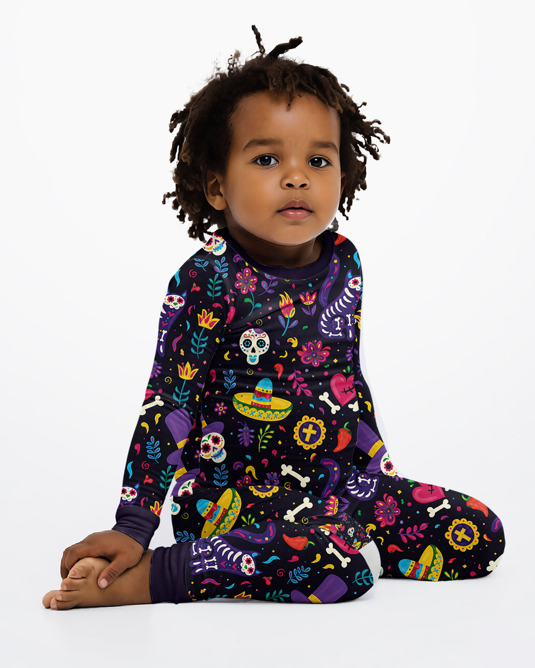 Zweiteiliges Langarm-Pyjama-Set mit Sommerfrüchten