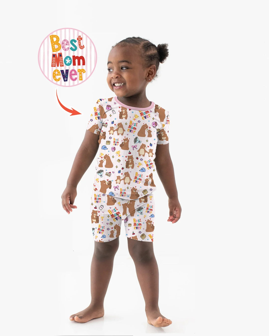 Template Zweiteiliges Pyjama-Set mit kurzen Ärmeln und Shorts