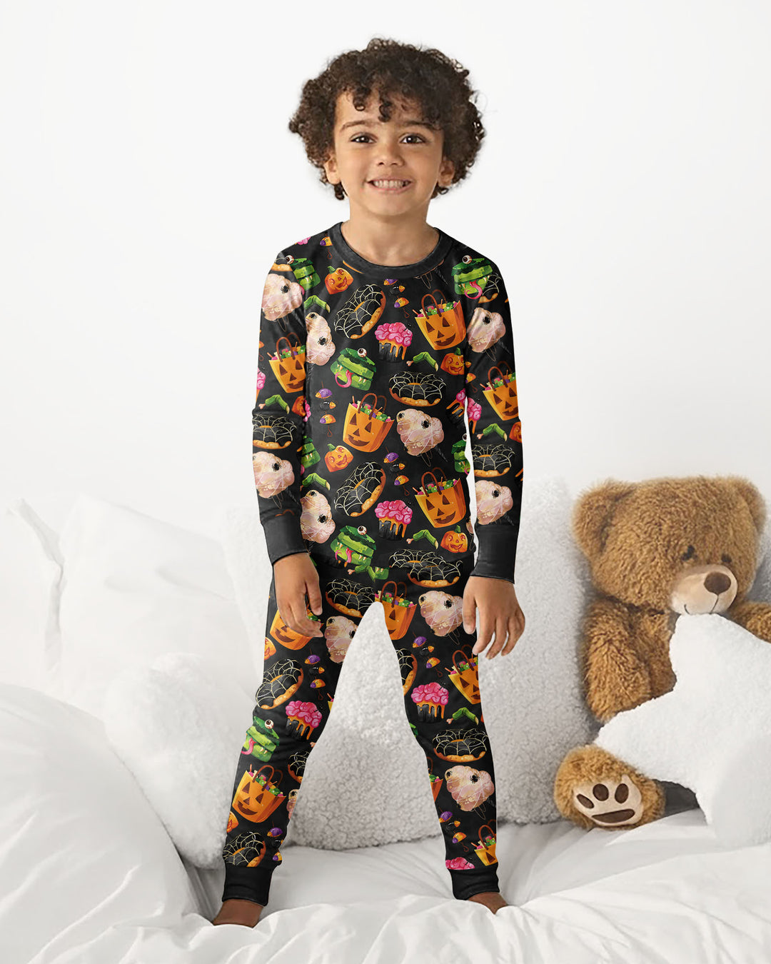 Zweiteiliges Langarm-Pyjama-Set mit Sommerfrüchten