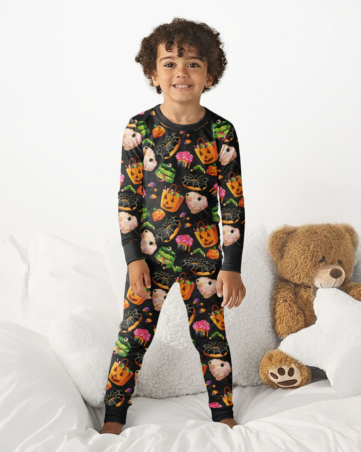 Zweiteiliges Langarm-Pyjama-Set mit Sommerfrüchten