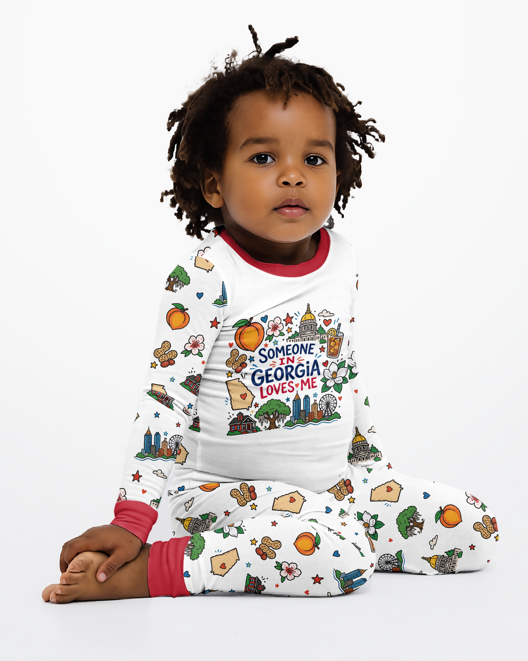 Someone in Georgia Loves Me Bamboo Two Piece Long Sleeve Pajama Set