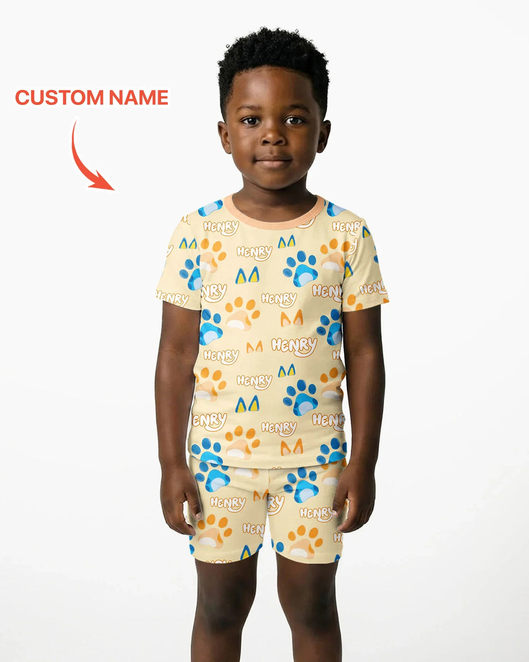 Zweiteiliges Pyjama-Set mit kurzen Ärmeln und Shorts im Sommer-Design