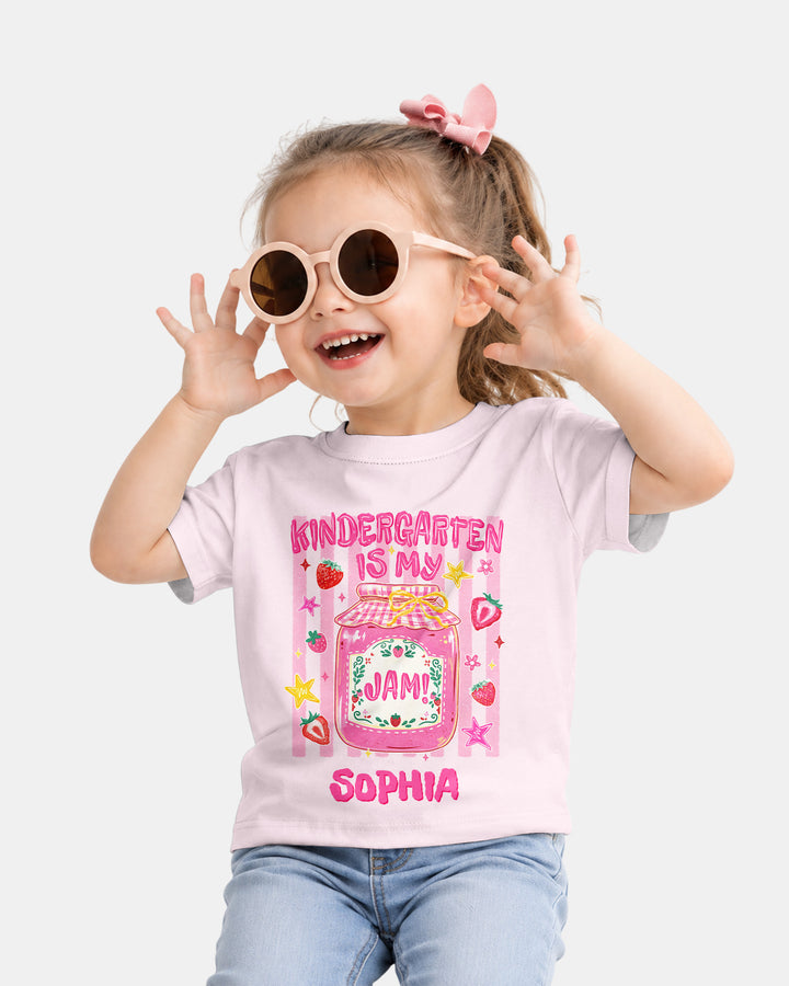 School Coquette Strawberry Custom Name Bamboo Crewneck T-Shirt