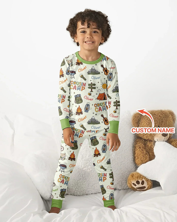 Zweiteiliges Langarm-Pyjama-Set mit Sommerfrüchten