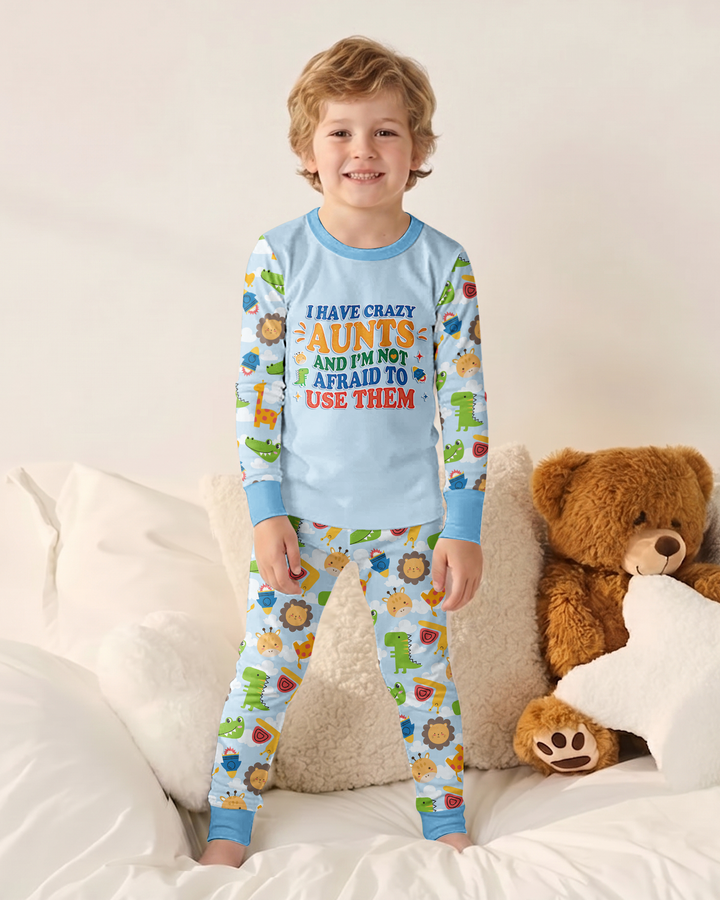 I Have Crazy Aunts Bamboo Two Piece Long Sleeve Pajama Set