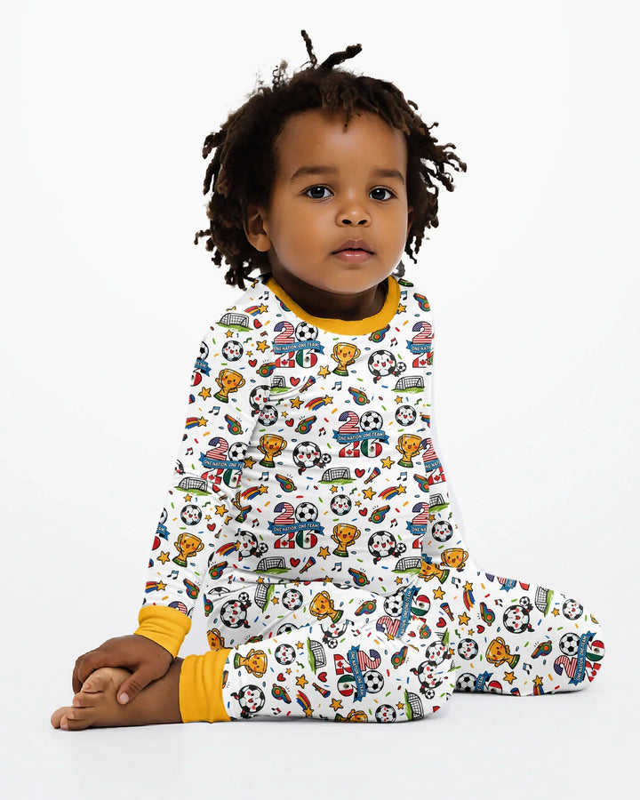 Zweiteiliges Langarm-Pyjama-Set mit Sommerfrüchten