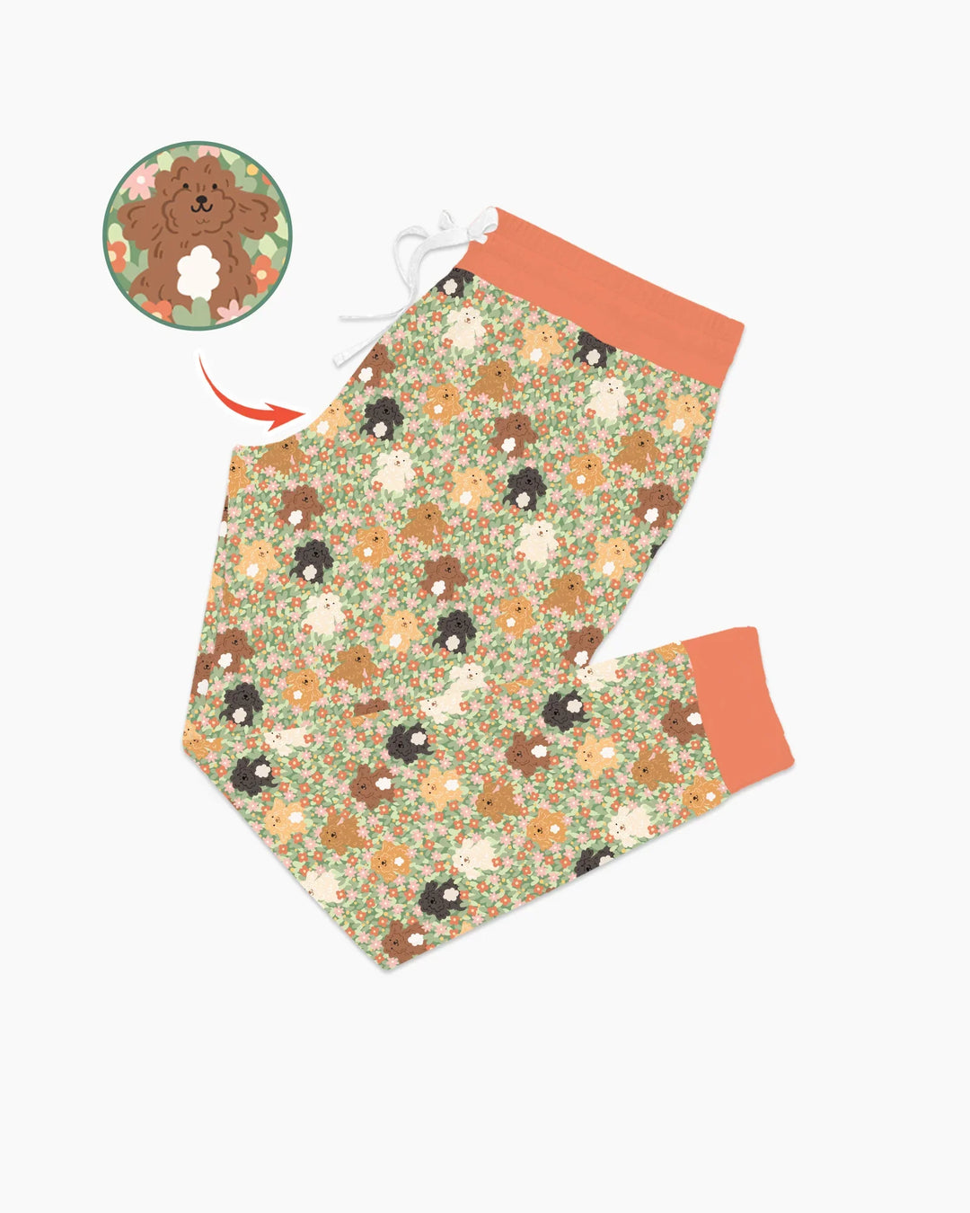 Welpen-Garten-Familien-Pyjama-Set aus Bambus für Damen