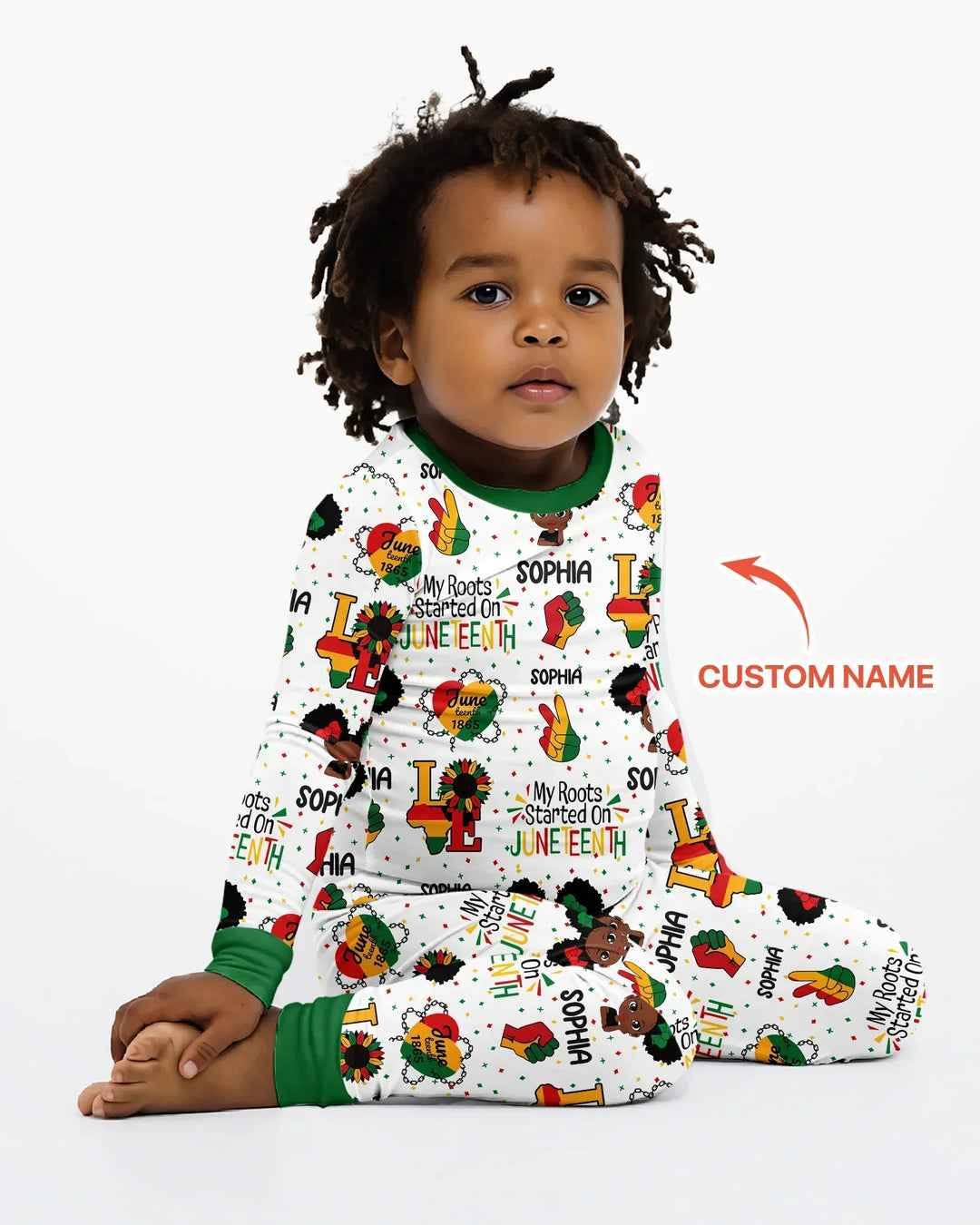 Custom Name My Roots Started On Juneteenth Bamboo Two Piece Long Sleeve Pajama Set