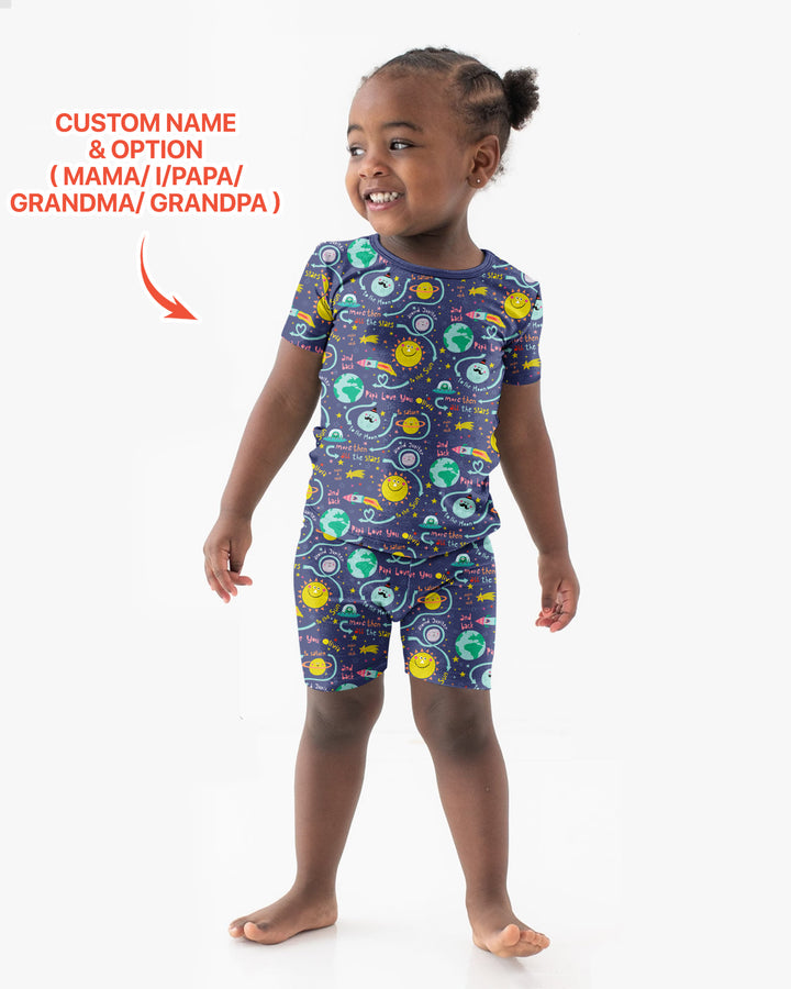 Schlafanzug-Set zweiteilig, kurze Ärmel, kurze Hose, Bambus