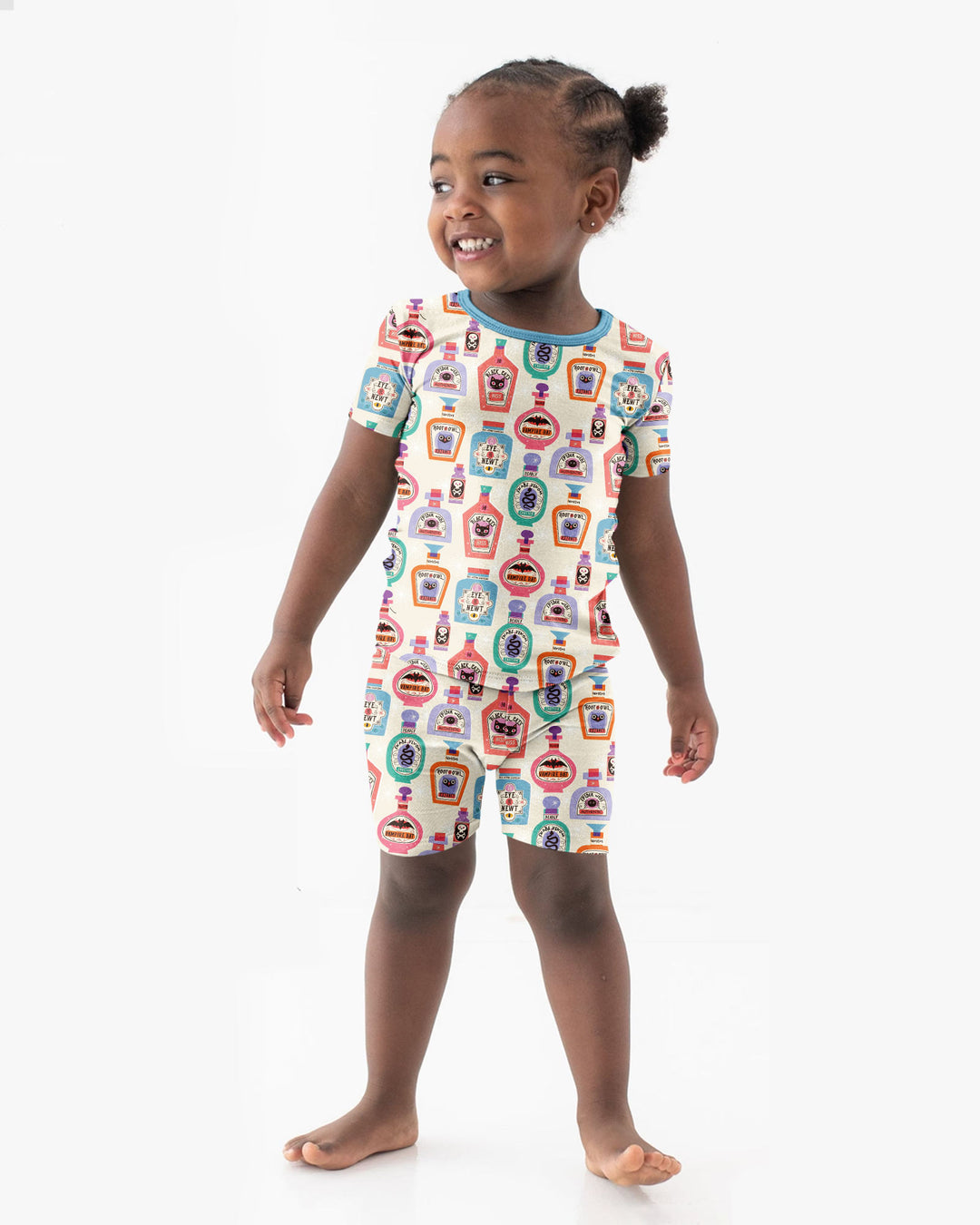 Retro Halloween Potions Bamboo Two Piece Short Sleeve Shorts Pajama Set