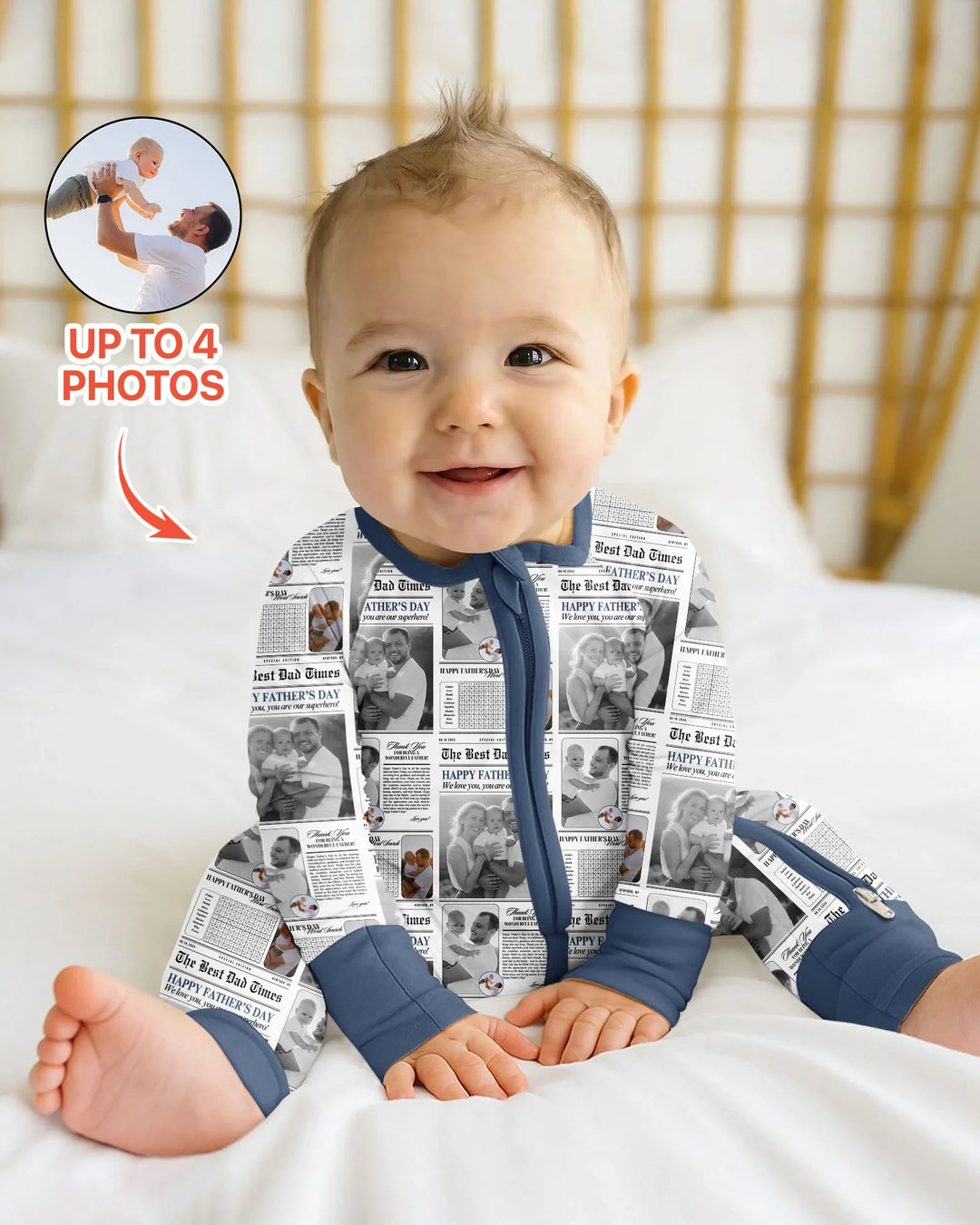 Gerippte Babykleidung mit individuellem Foto - Weich &amp; Skizzenhaft