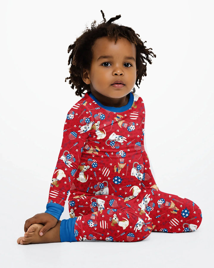 Zweiteiliges Langarm-Pyjama-Set mit Sommerfrüchten