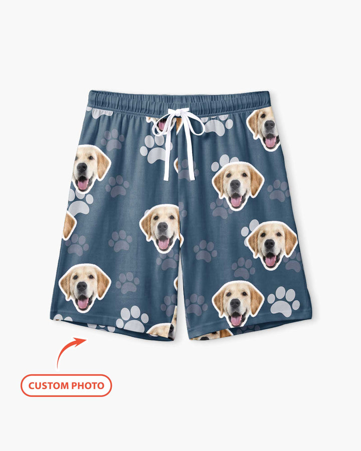 Personalized Dog & Cat Photo Bamboo Men Short Sleeve Short Pajama Set