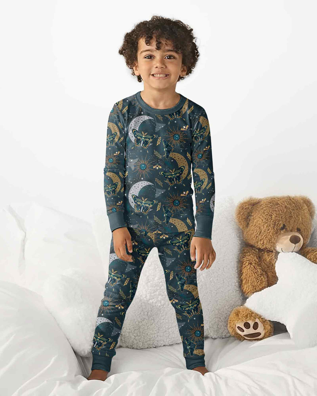 Celestial Moths Bamboo Two Piece Long Sleeve Pajama Set