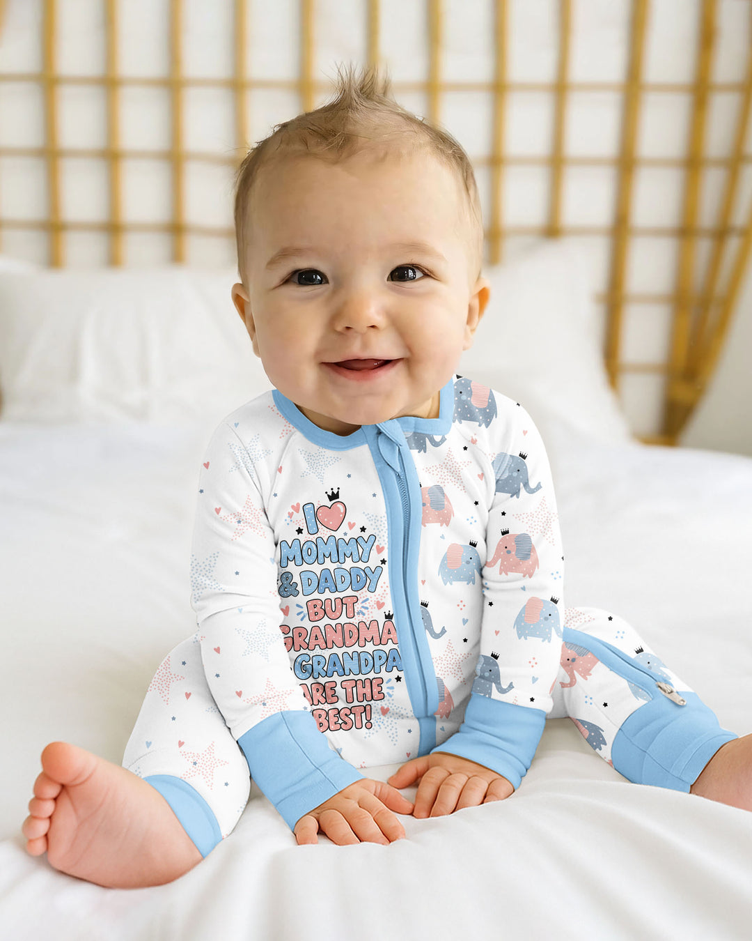 I Love Mommy & Daddy, but Grandma & Grandpa Are the Best! Bamboo Convertible Zippy