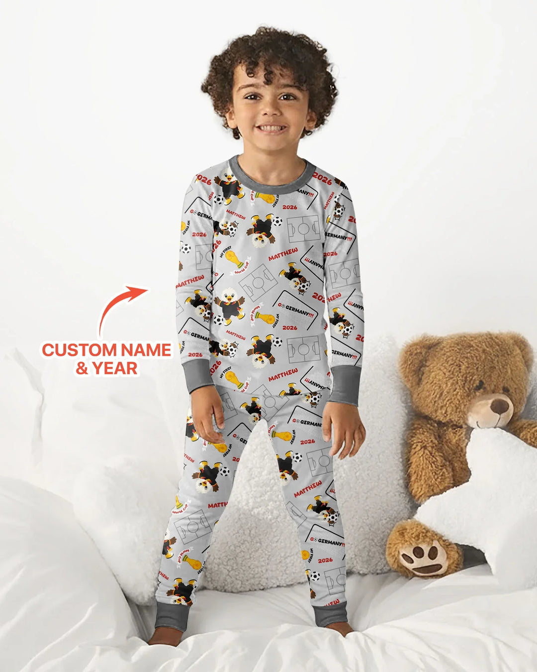 Zweiteiliges Langarm-Pyjama-Set mit Sommerfrüchten