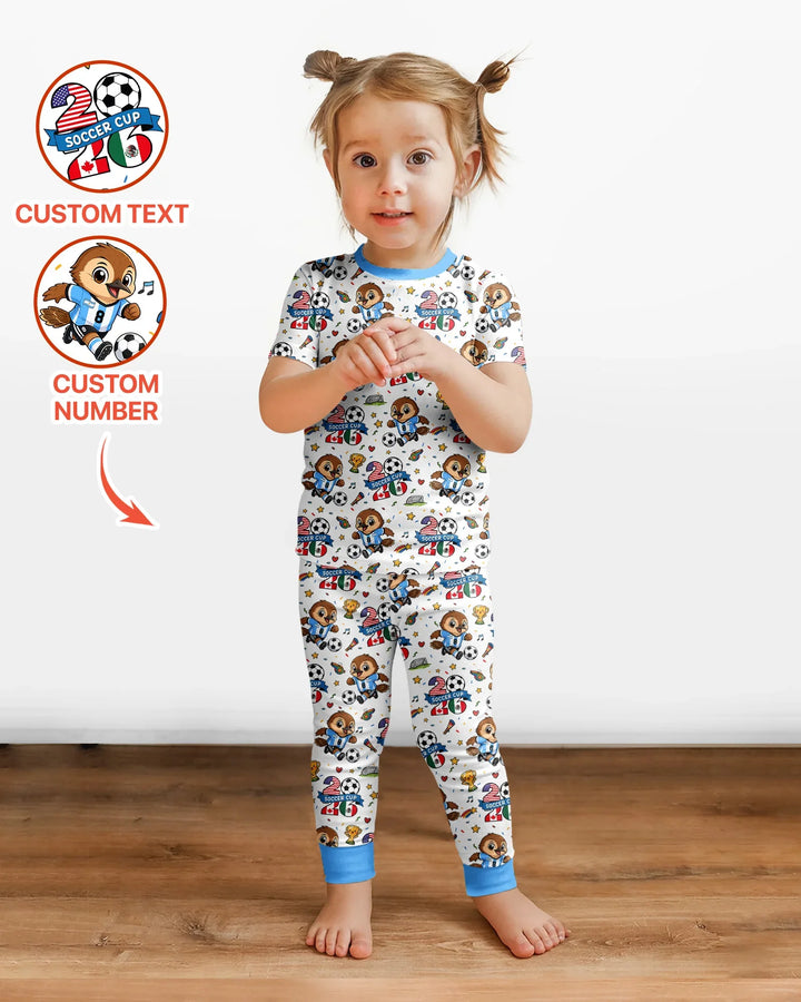 Zweiteiliges, kurzärmliges Pyjama-Set mit Marienkäfern