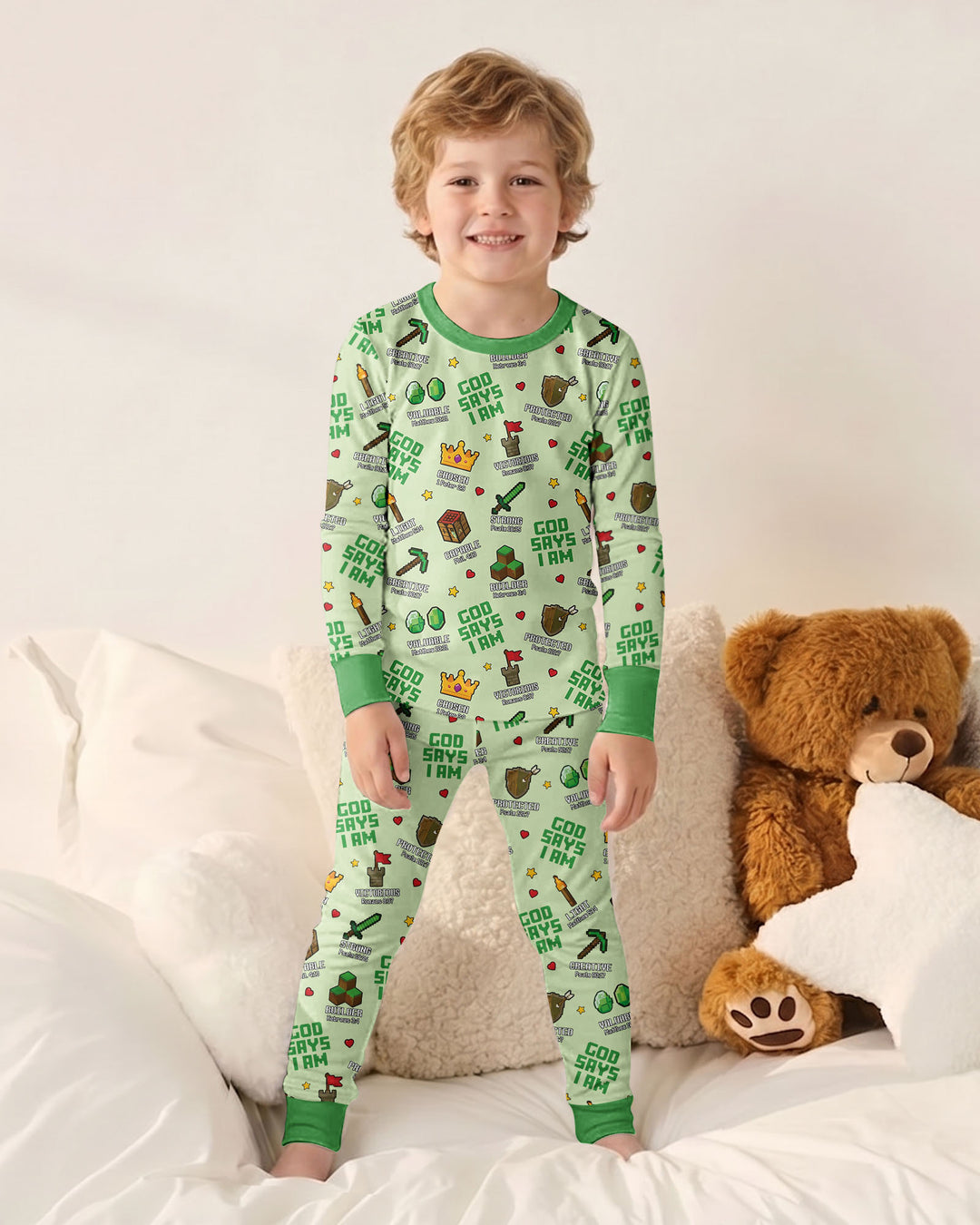 Christian Gamer Bamboo Two Piece Long Sleeve Pajama Set