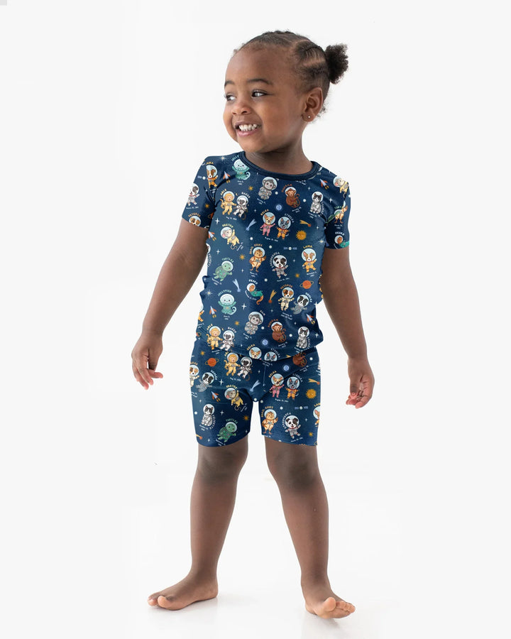Schlafanzug-Set zweiteilig, kurze Ärmel, kurze Hose, Bambus