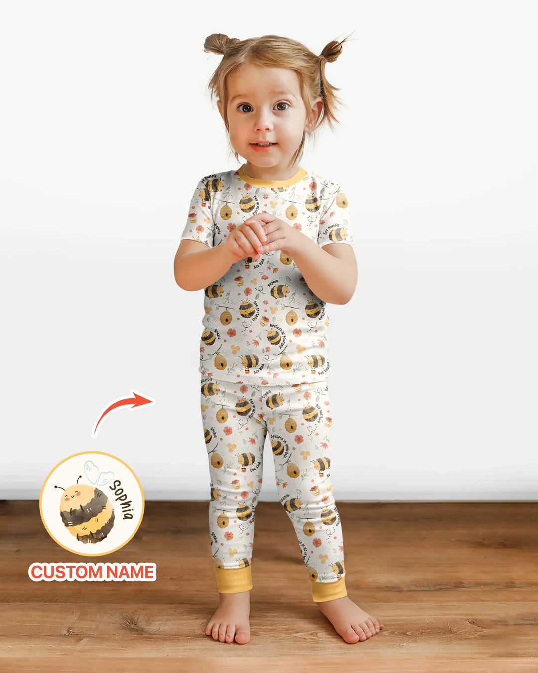 Zweiteiliges, kurzärmliges Pyjama-Set mit Marienkäfern
