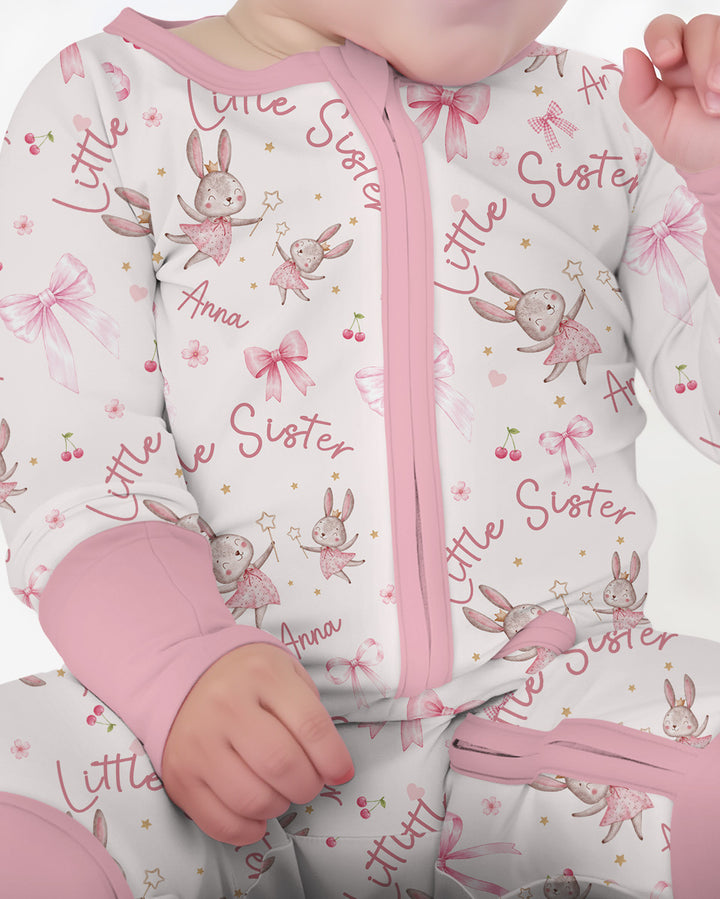 Bunny Wishes Sister Matching Bamboo Convertible Zippy