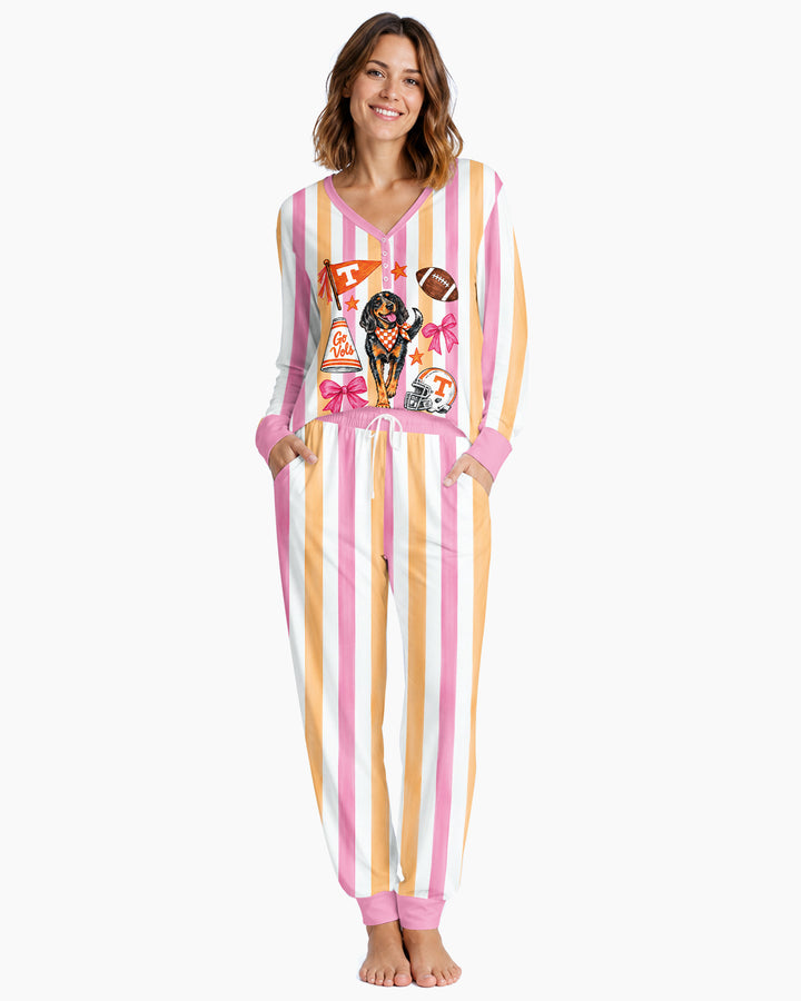 Game Day Puppy And Bows Bamboo Women Pajama Set