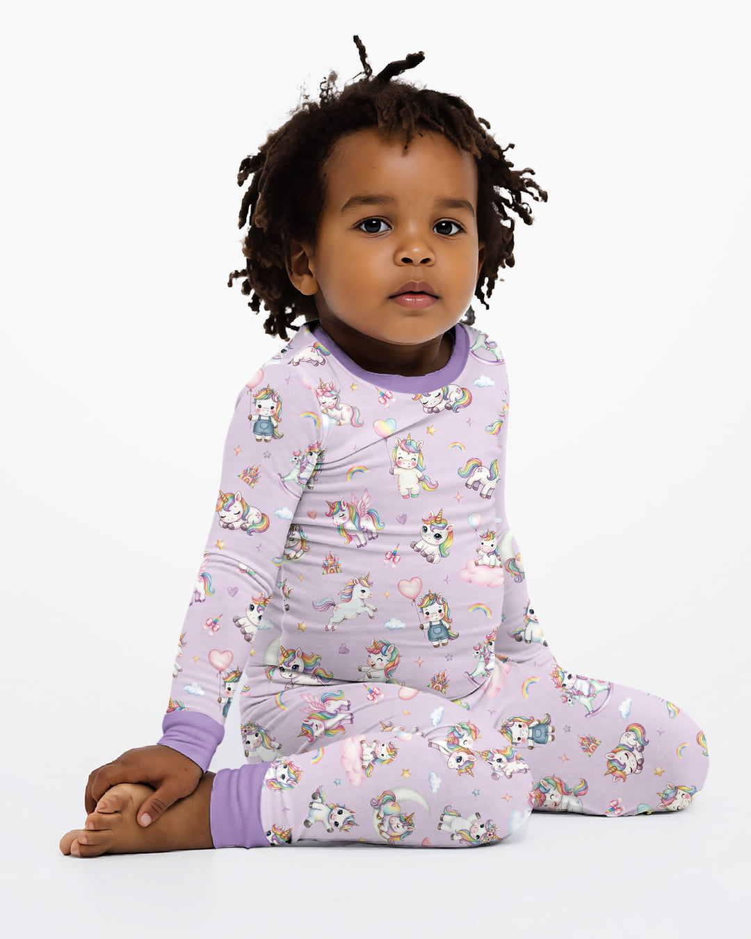 Kawaii Teddy Bamboo Two Piece Long Sleeve Pajama Set