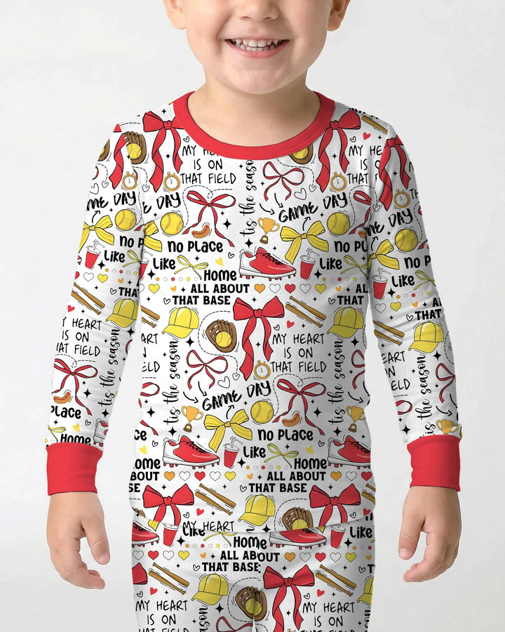 Zweiteiliges Langarm-Pyjama-Set mit Sommerfrüchten